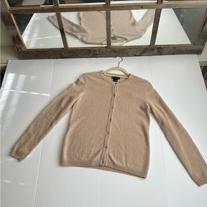 Bloomingdale’s 100% Cashmere Cardigan Sweater in Camel Color & Size Medium